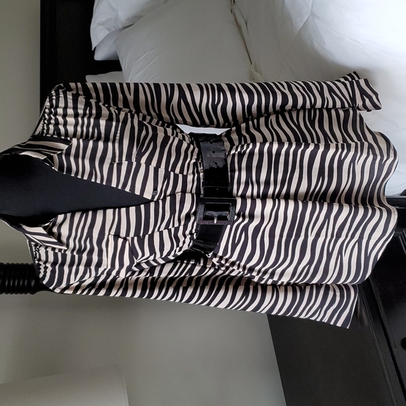 Ann Taylor Beige and Black Zebra Print Blouse - Picture 2 of 8
